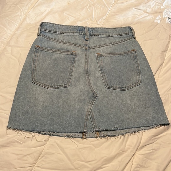 Raw Hem Denim Mini Skirt - Picture 3 of 4